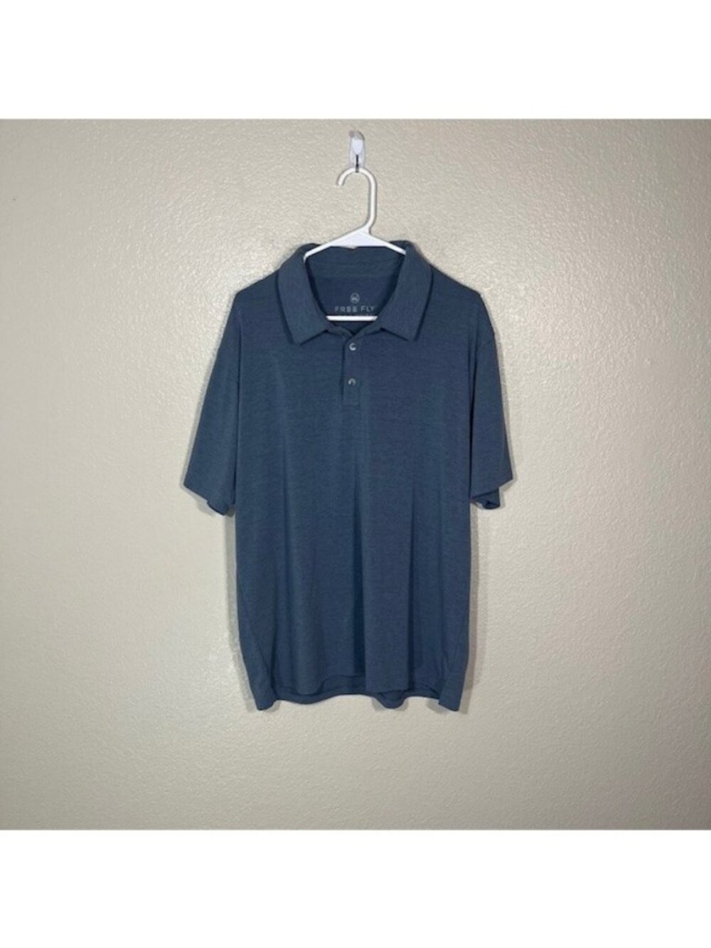 Free Fly Polo Mens XL Shirt Bamboo Stretch Short Sleeve Casual Blue